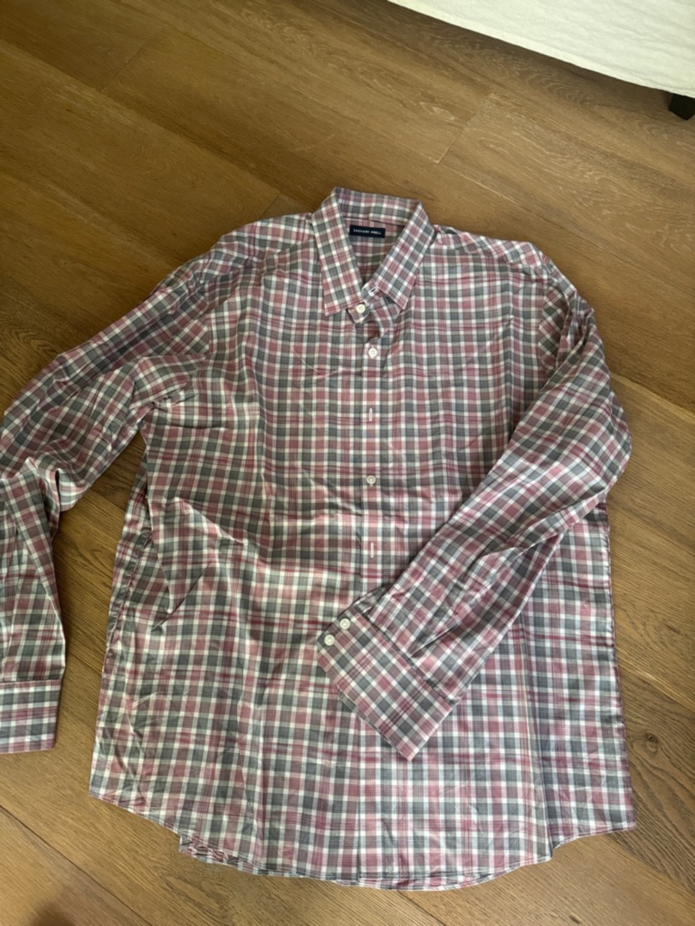 Zachary Prell Men's Plaid Button-Down Shirt - Pink & Gray